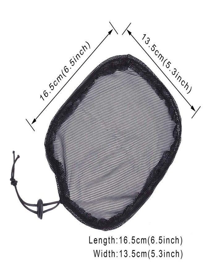 ياتشيو شبكة شعر سوداء من يانتايسيو مكونة من 5 قطع مع رباط مطاطي لعمل ذيل حصان وكعكة شعر مستعار - أداة بقاعدة مربعة للنساء - Image 2